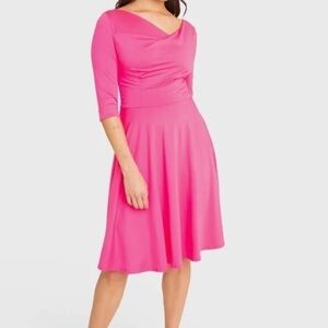 NWT Black Halo Retro Jackie O Swing Dress Fuchsia Pop size 12 NWTBlack Halo